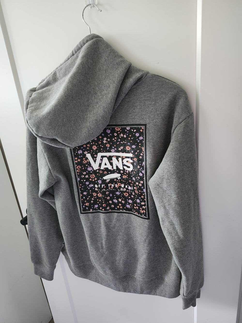 Vans Gray Hoodie with Floral Box Logo